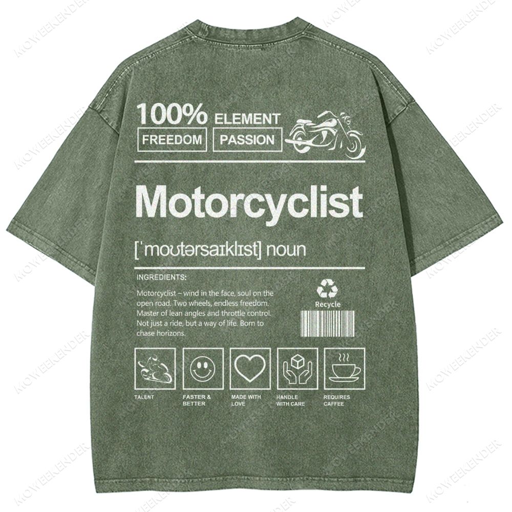 Motorcyclist Unisex Fit Washed T-Shirt