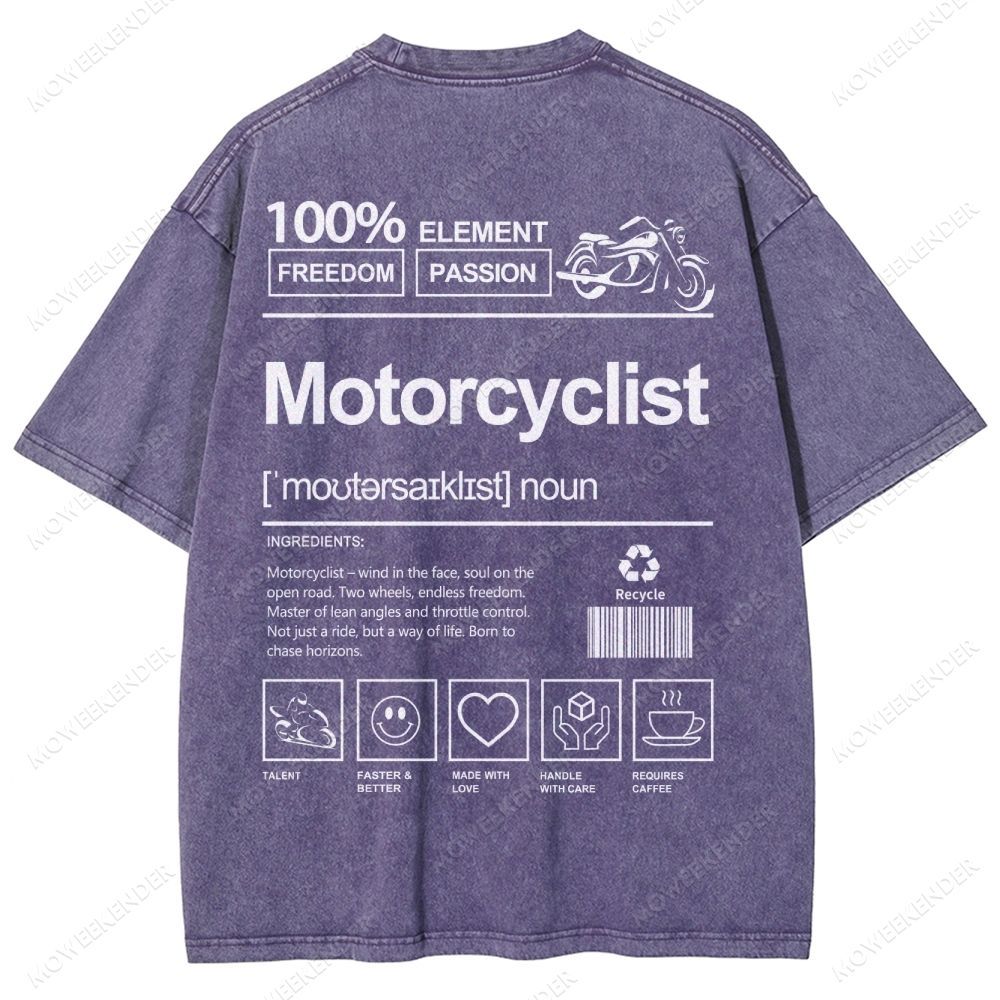 Motorcyclist Unisex Fit Washed T-Shirt