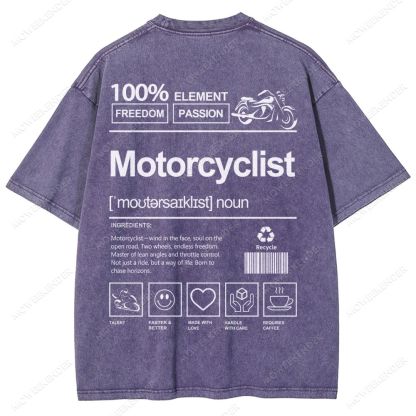Motorcyclist Unisex Fit Washed T-Shirt