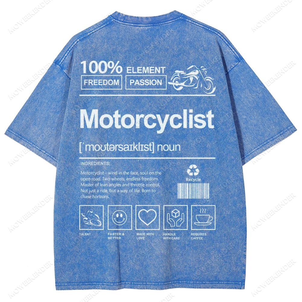Motorcyclist Unisex Fit Washed T-Shirt