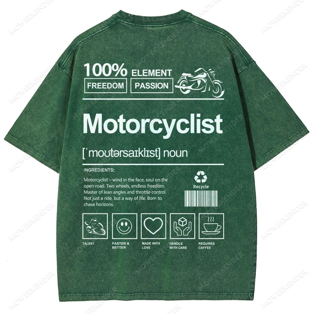 Motorcyclist Unisex Fit Washed T-Shirt
