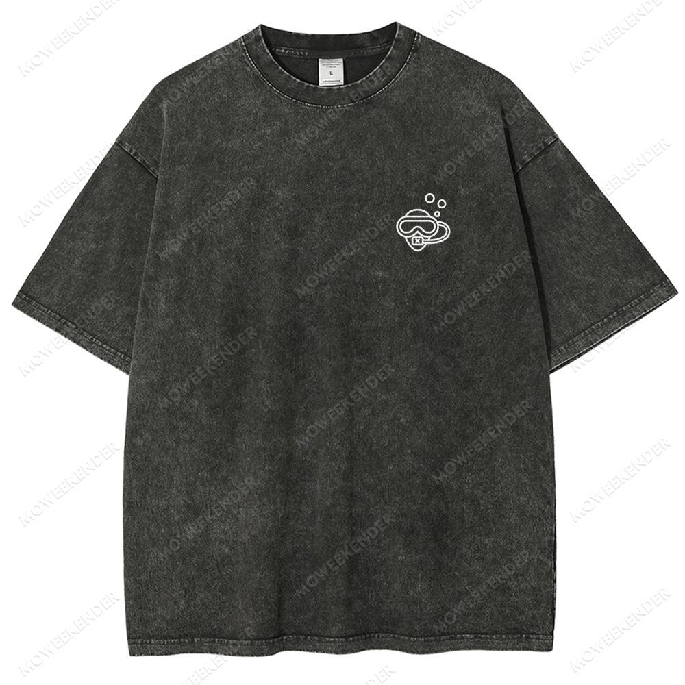 Diver QR Code Custom Unisex Fit Washed T-Shirt