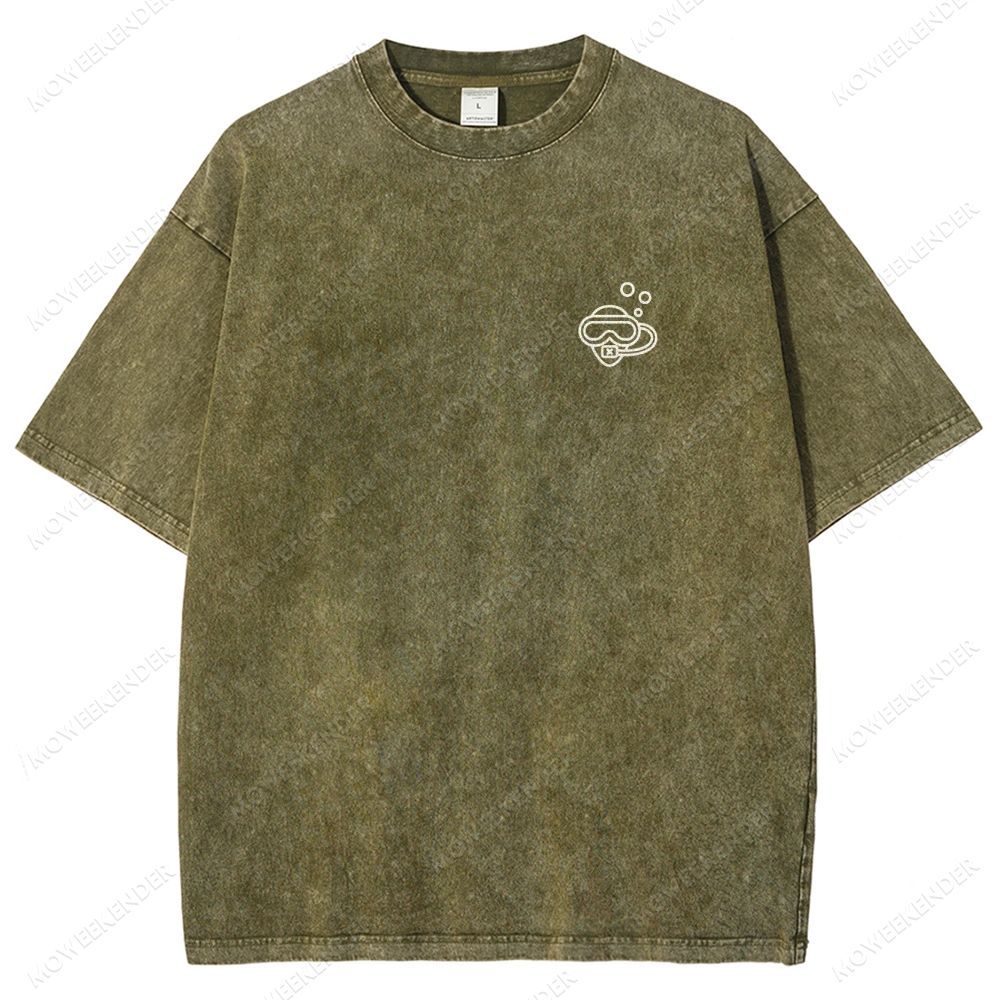 Diver QR Code Custom Unisex Fit Washed T-Shirt
