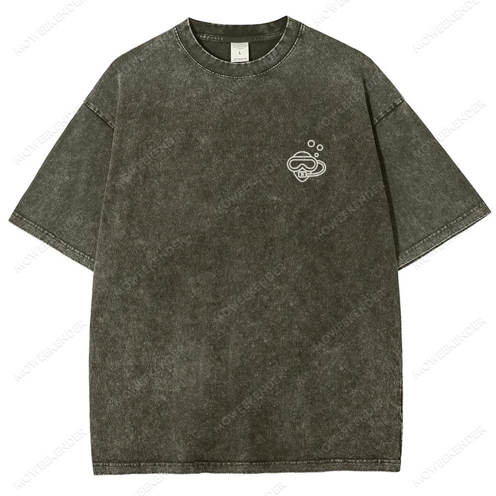 Diver QR Code Custom Unisex Fit Washed T-Shirt