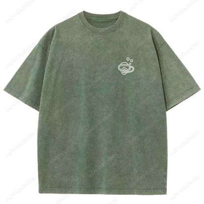 Diver QR Code Custom Unisex Fit Washed T-Shirt