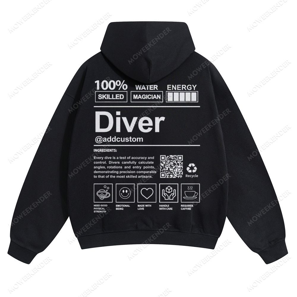 Diver QR Code Custom Unisex pure cotton sweatshirt