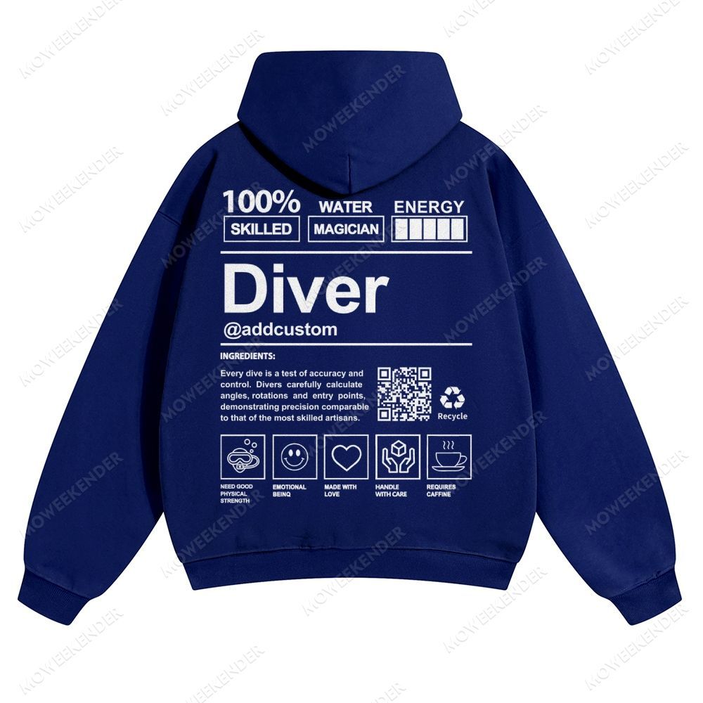 Diver QR Code Custom Unisex pure cotton sweatshirt