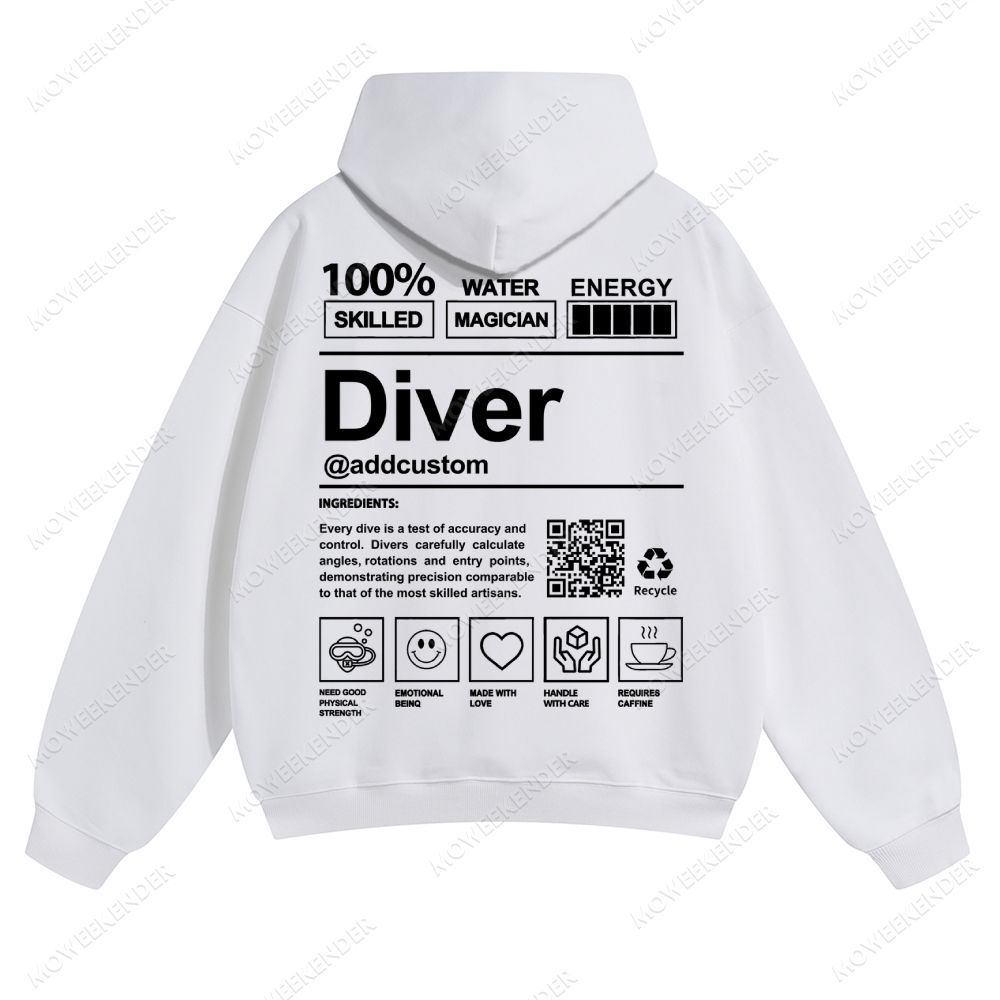 Diver QR Code Custom Unisex pure cotton sweatshirt