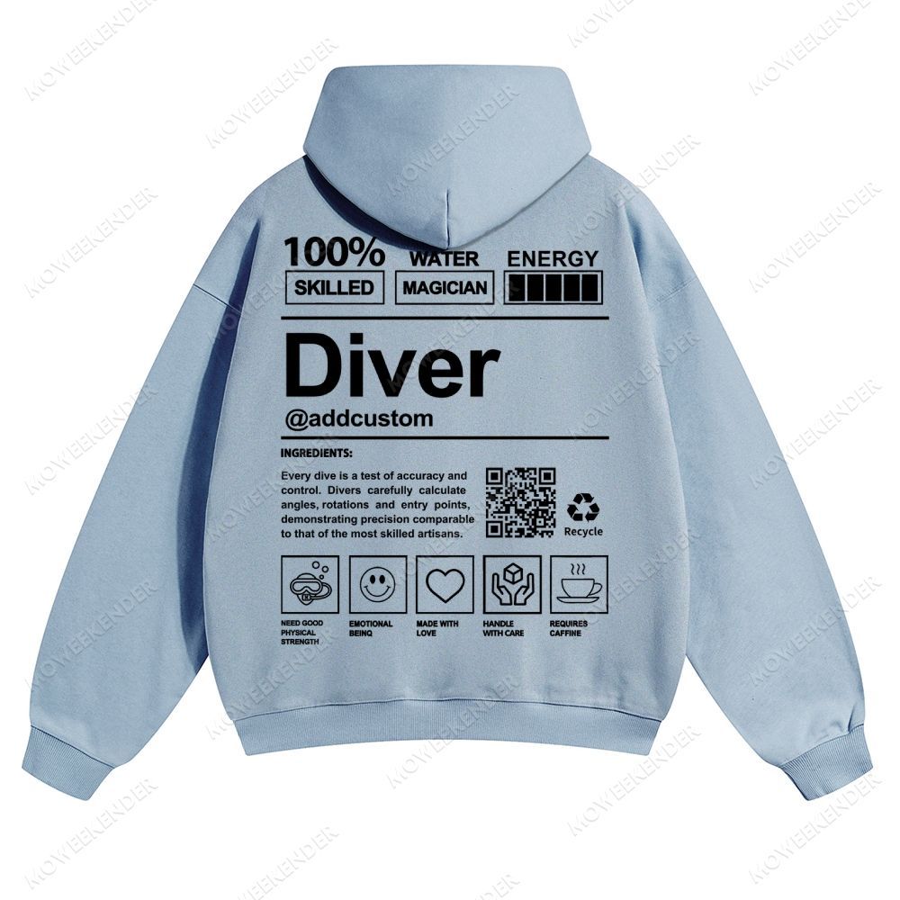 Diver QR Code Custom Unisex pure cotton sweatshirt