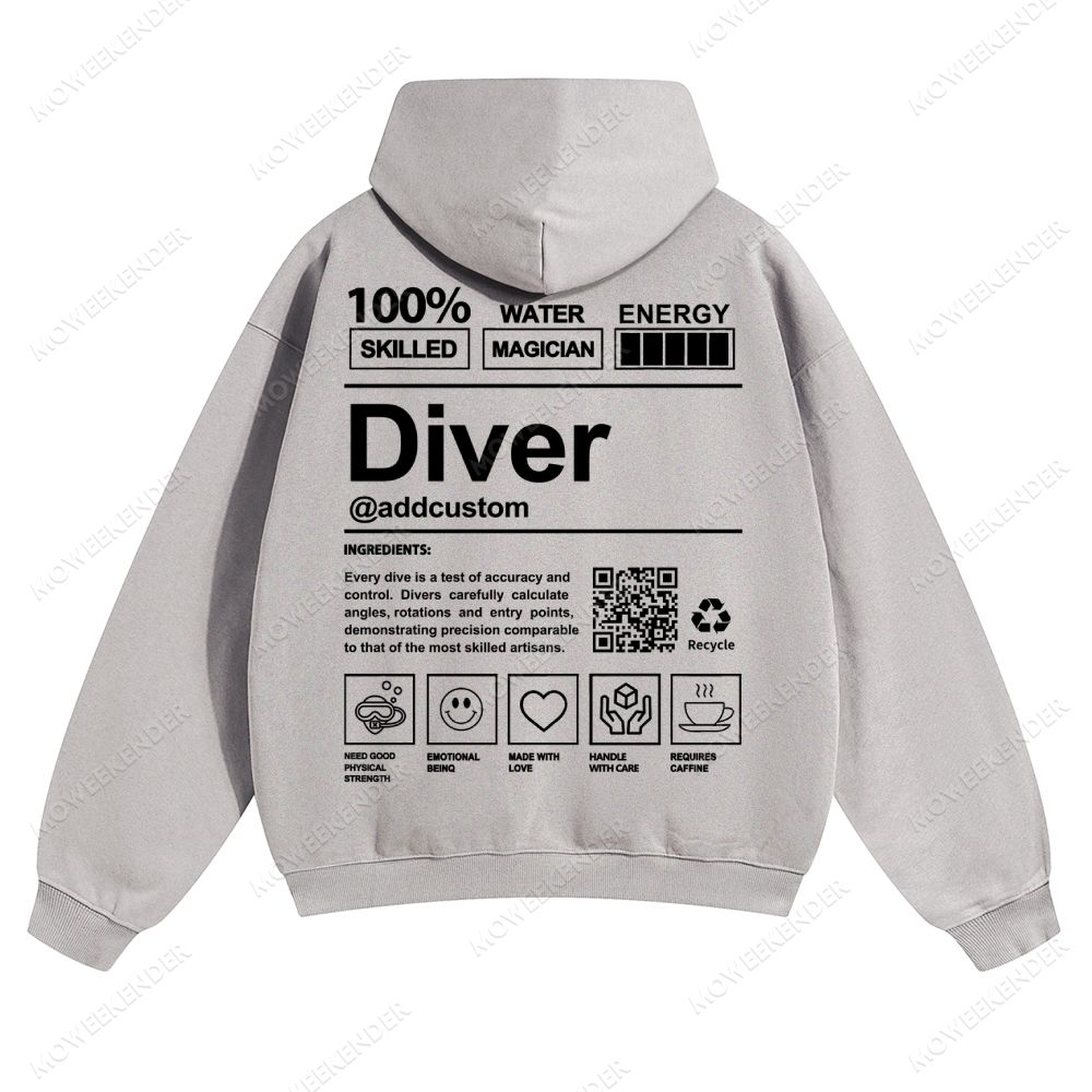 Diver QR Code Custom Unisex pure cotton sweatshirt