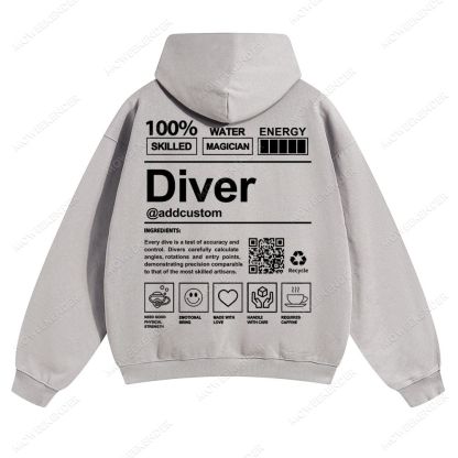 Diver QR Code Custom Unisex pure cotton sweatshirt