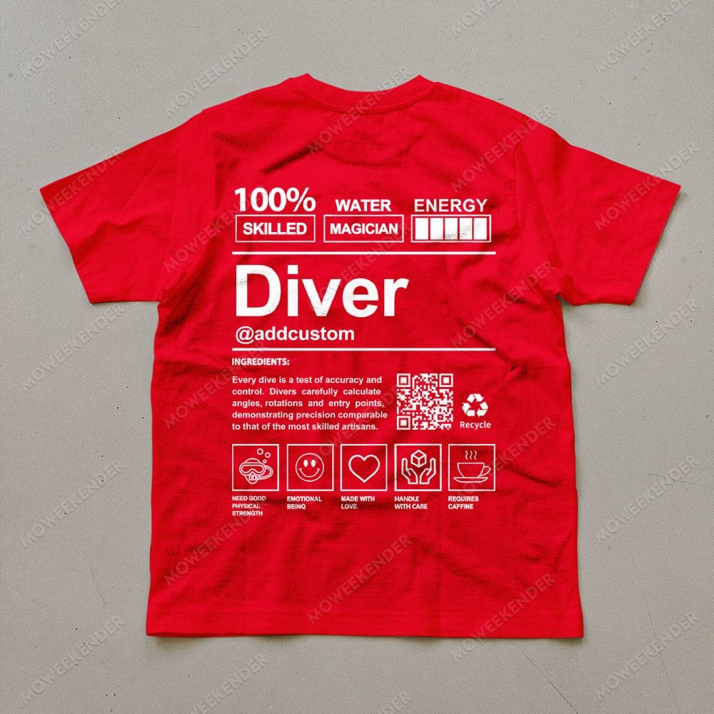 Diver QR Code Custom Unisex Cotton T-Shirt