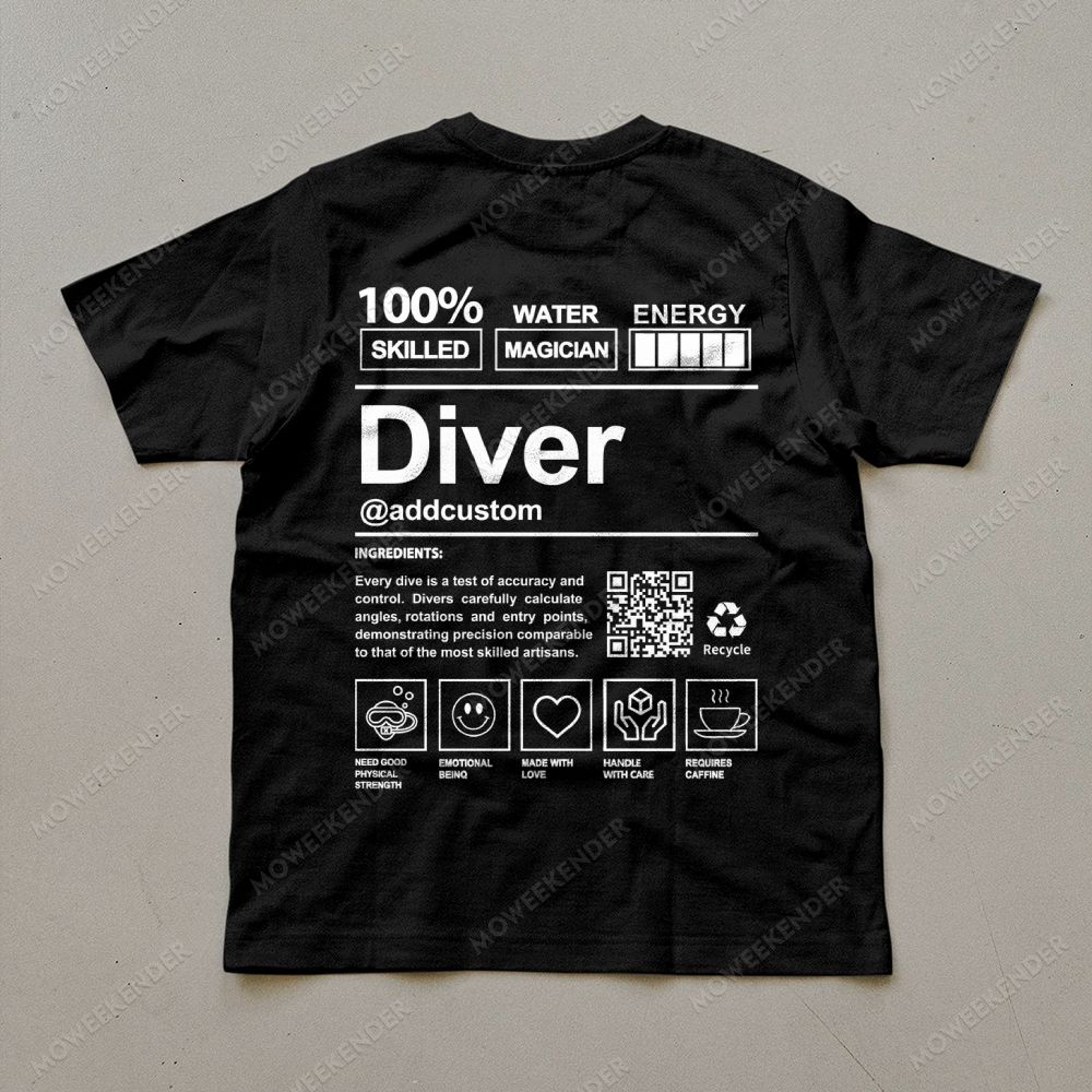 Diver QR Code Custom Unisex Cotton T-Shirt