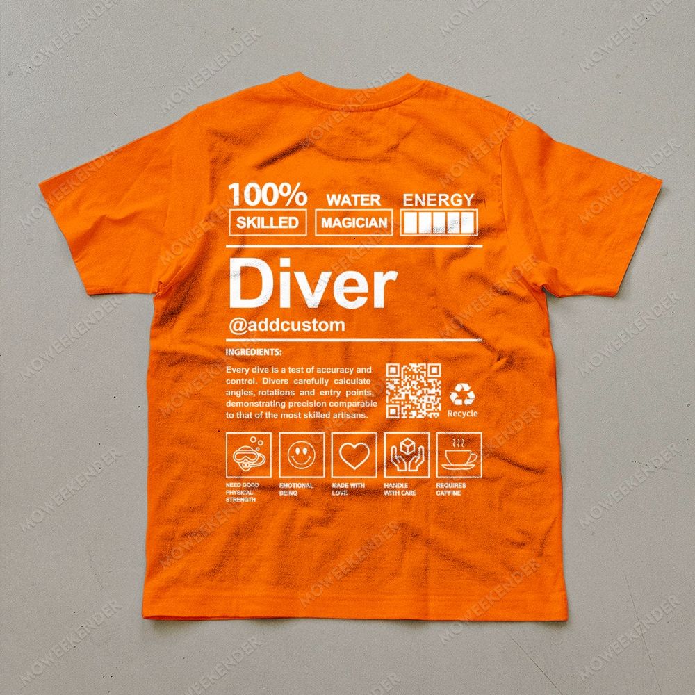 Diver QR Code Custom Unisex Cotton T-Shirt