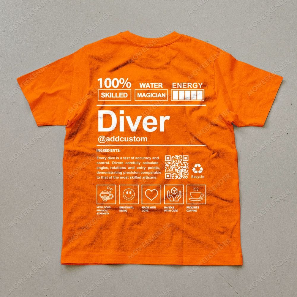 Diver QR Code Custom Unisex Cotton T-Shirt