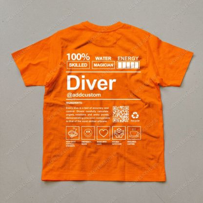 Diver QR Code Custom Unisex Cotton T-Shirt