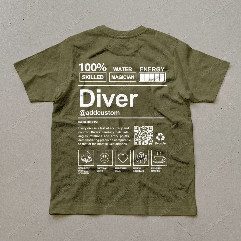 Diver QR Code Custom Unisex Cotton T-Shirt