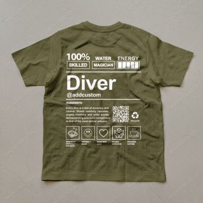 Diver QR Code Custom Unisex Cotton T-Shirt