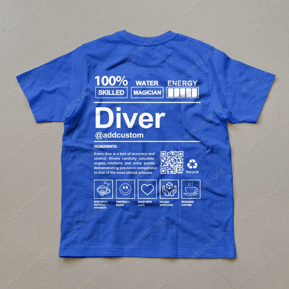 Diver QR Code Custom Unisex Cotton T-Shirt
