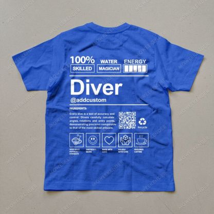 Diver QR Code Custom Unisex Cotton T-Shirt
