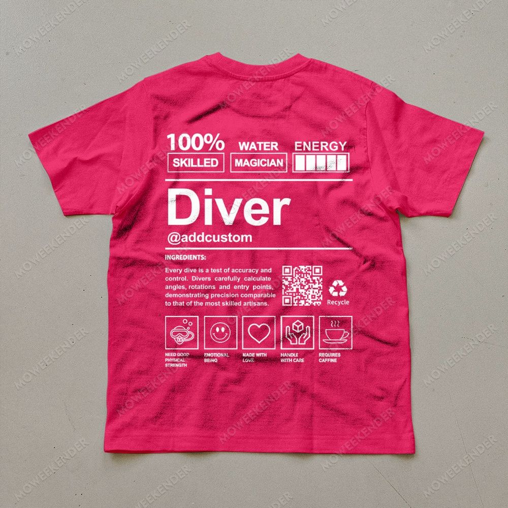 Diver QR Code Custom Unisex Cotton T-Shirt
