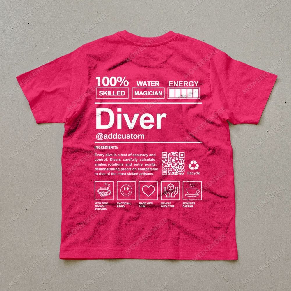 Diver QR Code Custom Unisex Cotton T-Shirt