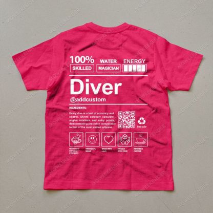 Diver QR Code Custom Unisex Cotton T-Shirt