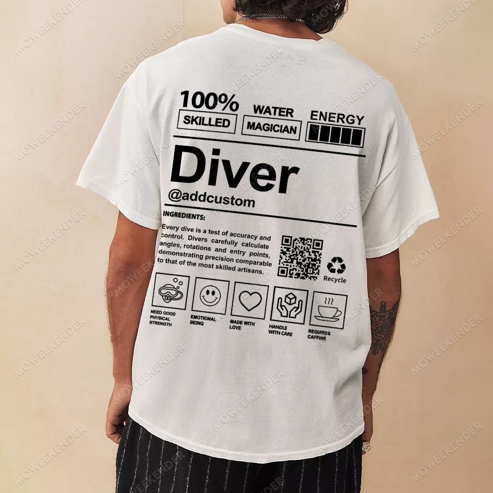 Diver QR Code Custom Unisex Cotton T-Shirt