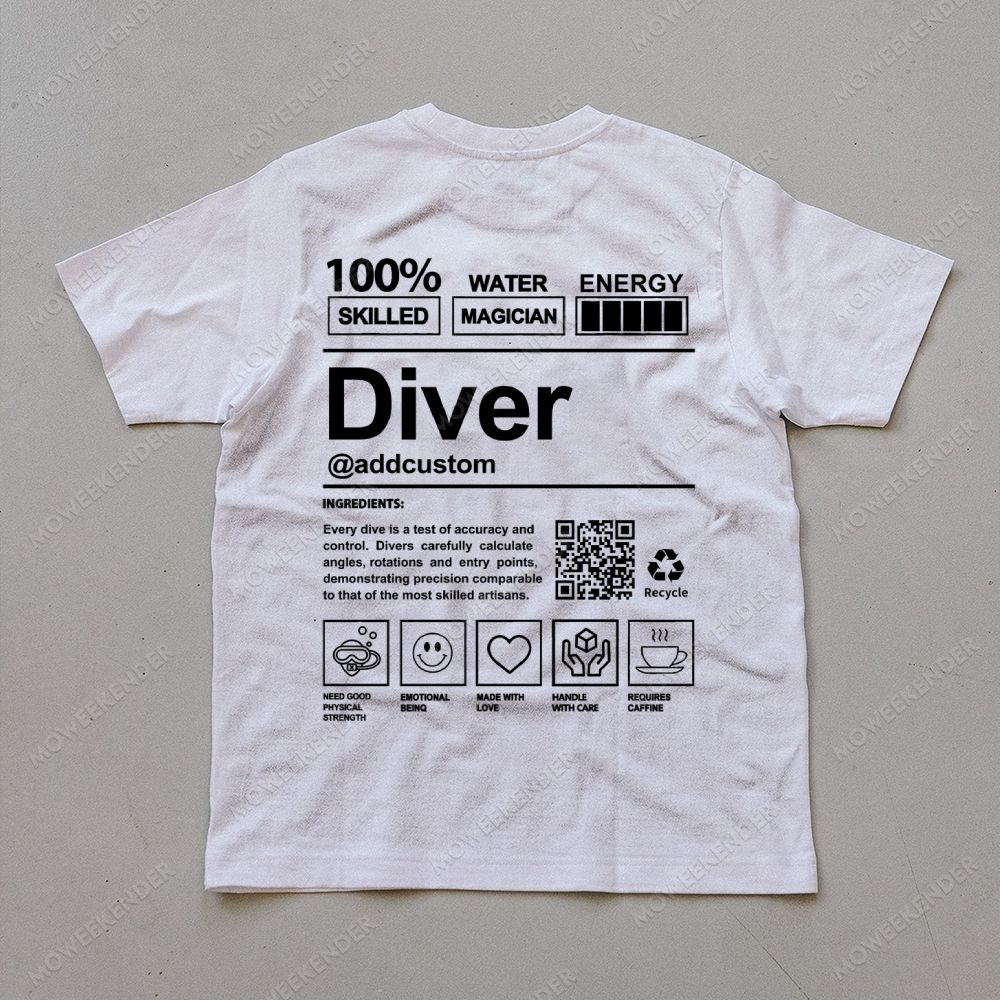 Diver QR Code Custom Unisex Cotton T-Shirt