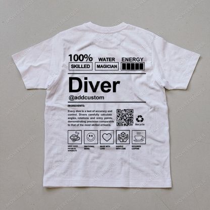 Diver QR Code Custom Unisex Cotton T-Shirt