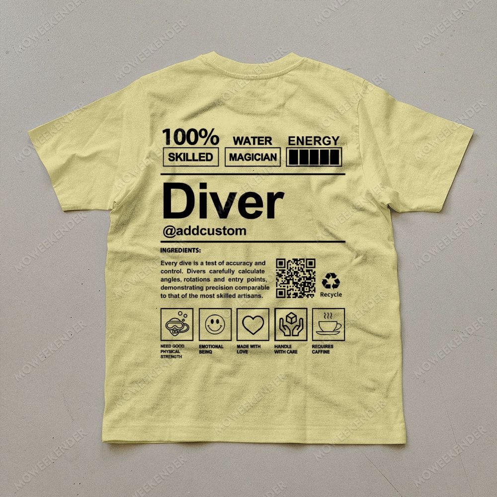 Diver QR Code Custom Unisex Cotton T-Shirt