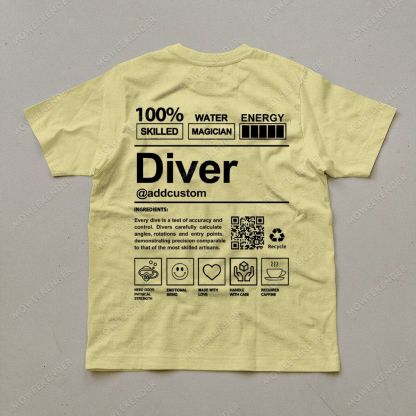 Diver QR Code Custom Unisex Cotton T-Shirt
