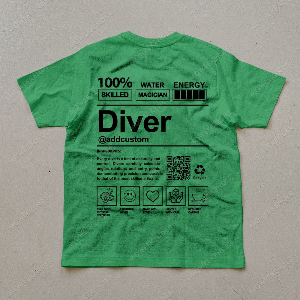 Diver QR Code Custom Unisex Cotton T-Shirt