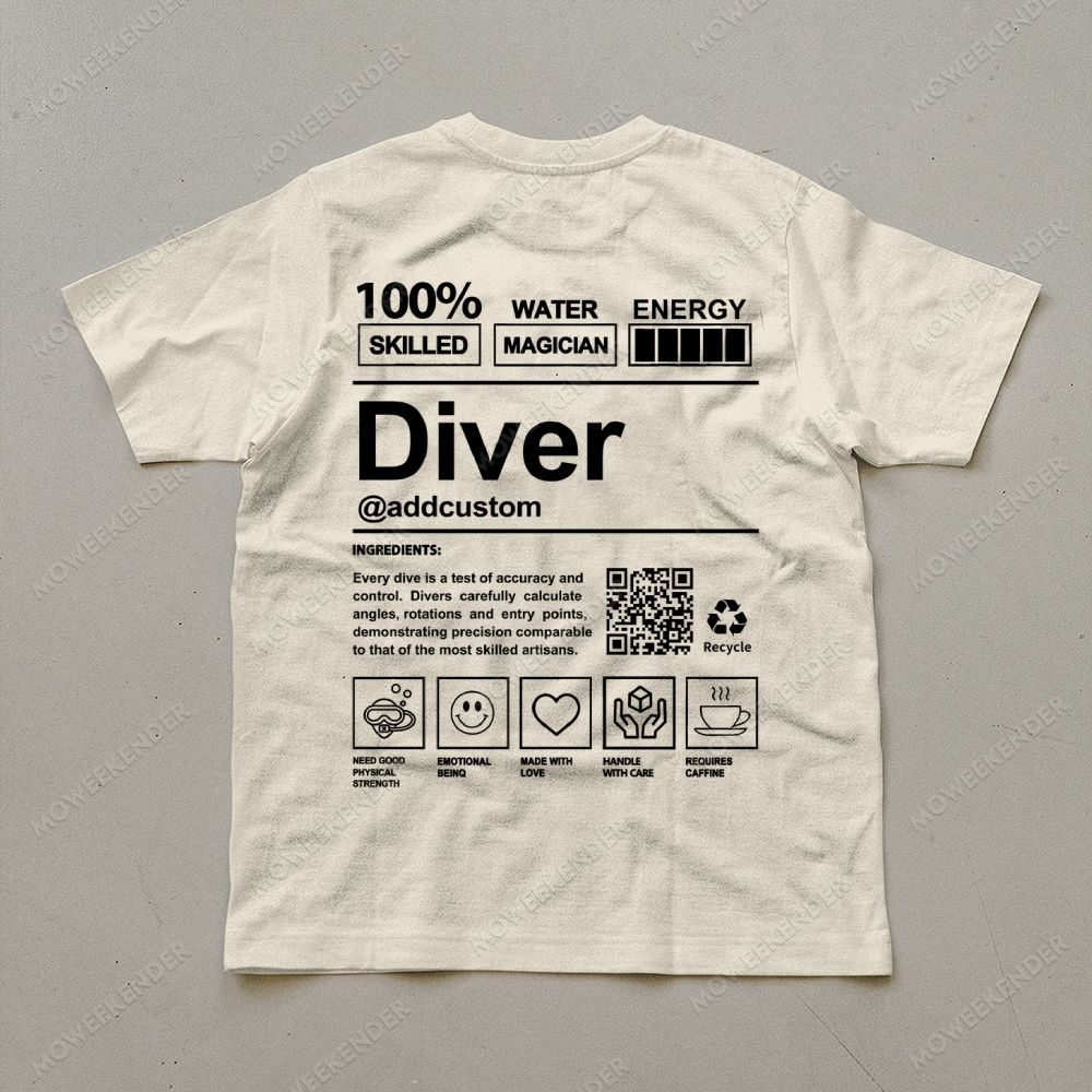 Diver QR Code Custom Unisex Cotton T-Shirt