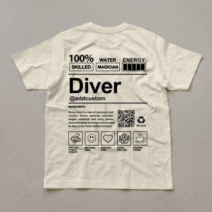 Diver QR Code Custom Unisex Cotton T-Shirt
