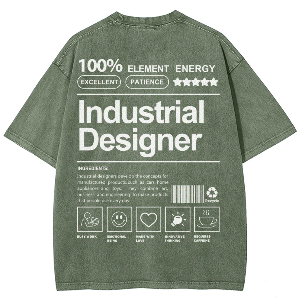 Industrial Designer Unisex Fit Washed T-Shirt-moweekender
