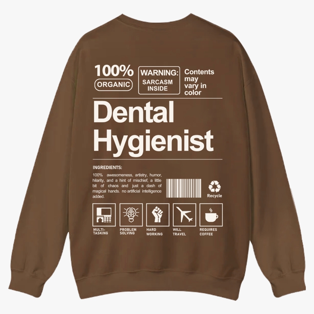 Dental Hygienist Casual Crewneck Sweatshirt-moweekender