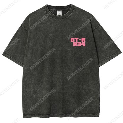 GT-R R34 Racing Cars Unisex Fit Washed T-Shirt