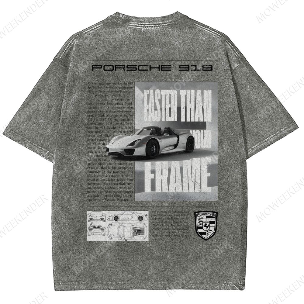918 Racing Cars Unisex Fit Washed T-Shirt