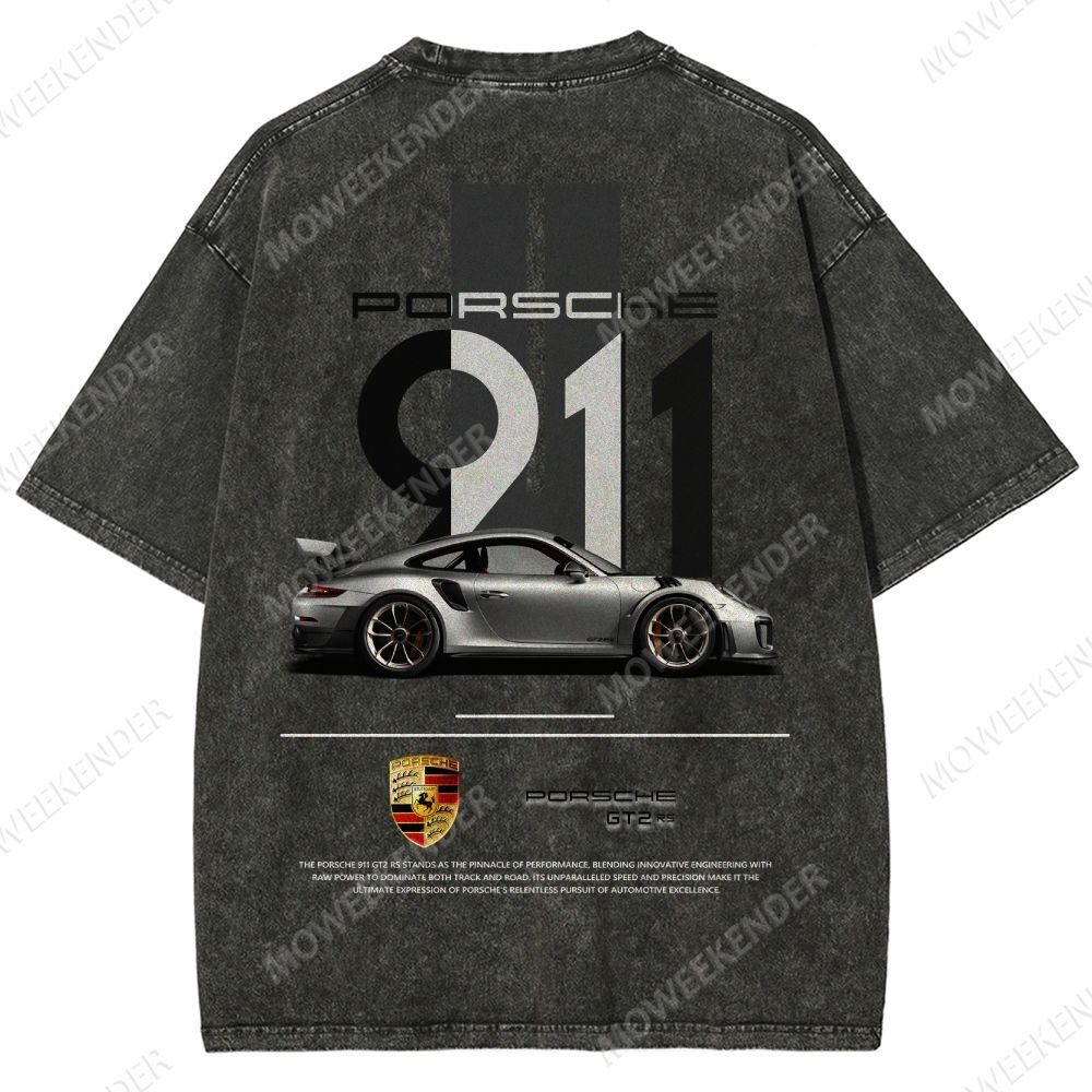 911 GT2 RS Racing Cars Unisex Fit Washed T-Shirt