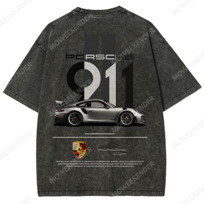 911 GT2 RS Racing Cars Unisex Fit Washed T-Shirt