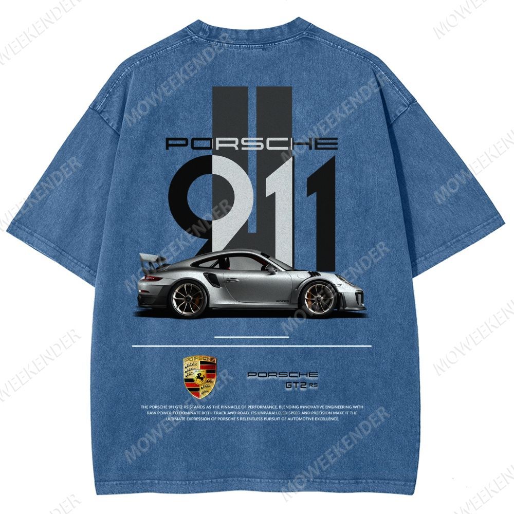 911 GT2 RS Racing Cars Unisex Fit Washed T-Shirt