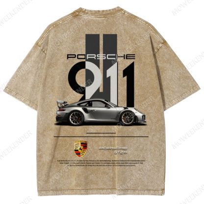 911 GT2 RS Racing Cars Unisex Fit Washed T-Shirt