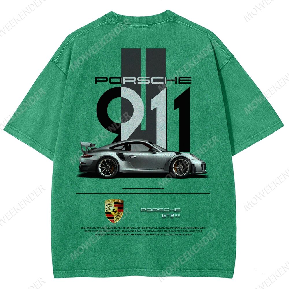 911 GT2 RS Racing Cars Unisex Fit Washed T-Shirt