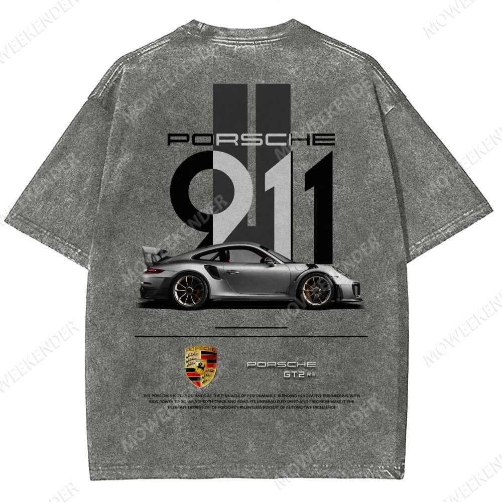 911 GT2 RS Racing Cars Unisex Fit Washed T-Shirt