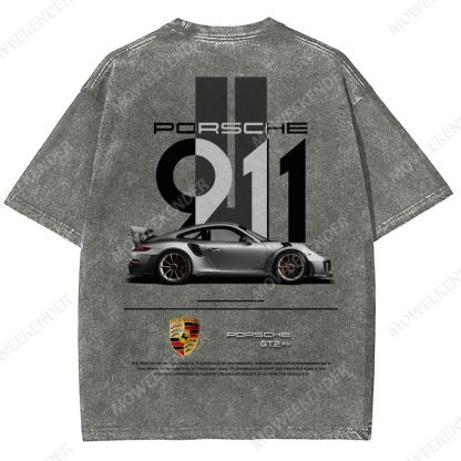 911 GT2 RS Racing Cars Unisex Fit Washed T-Shirt