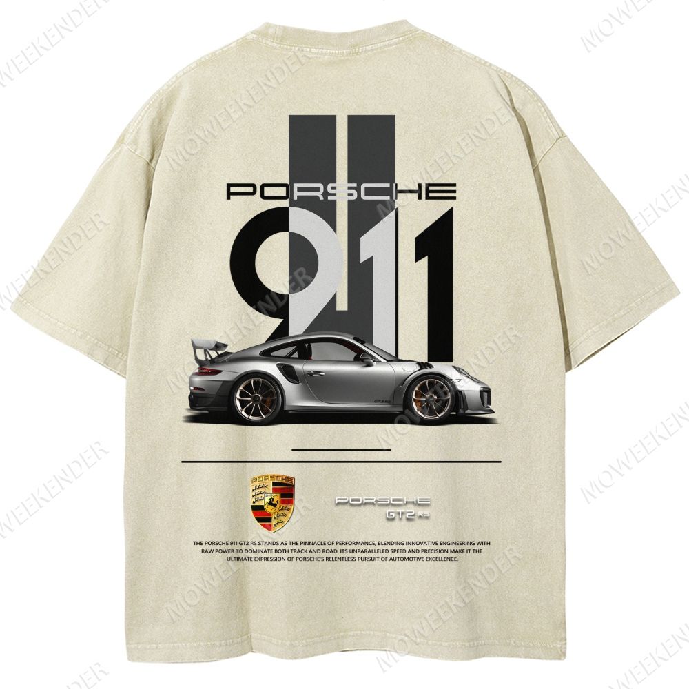 911 GT2 RS Racing Cars Unisex Fit Washed T-Shirt