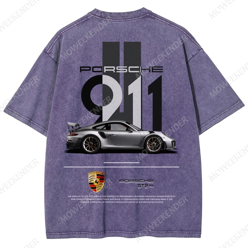 911 GT2 RS Racing Cars Unisex Fit Washed T-Shirt