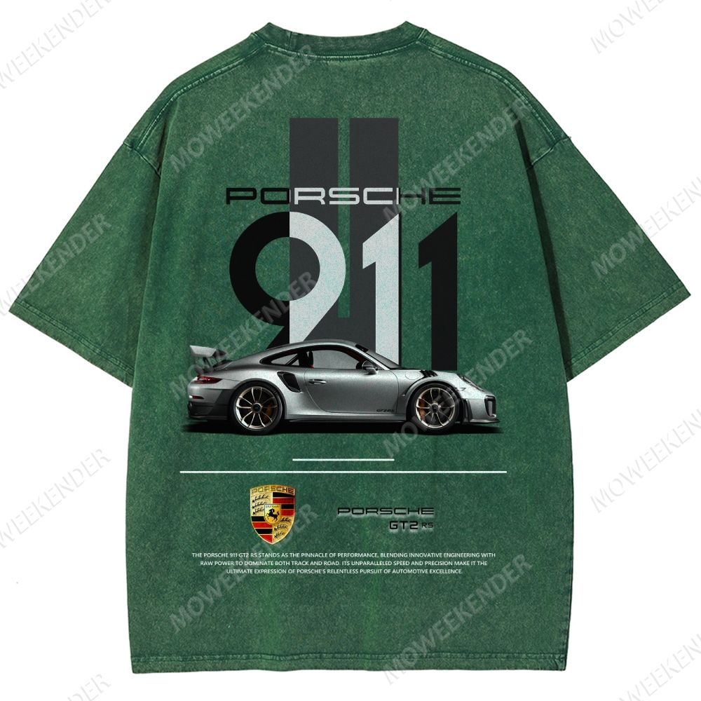 911 GT2 RS Racing Cars Unisex Fit Washed T-Shirt