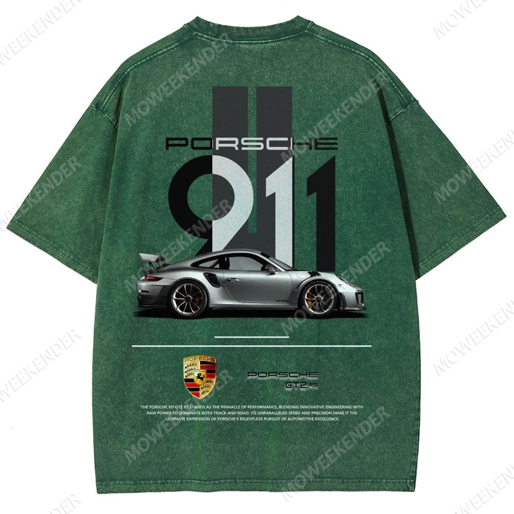 911 GT2 RS Racing Cars Unisex Fit Washed T-Shirt